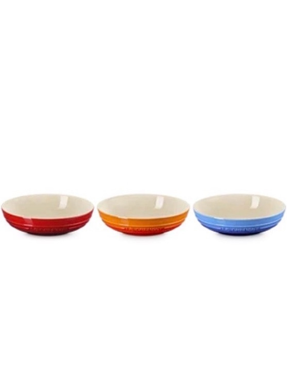 Le Creuset Stoneware Deep Round Dish in Red, Blue, Orange, White, Teal - Picture 3 of 11